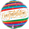 Betallic 18 inch CONGRATULATIONS FUN STRIPES Foil Balloon 26380P-B-P