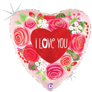 Betallic 18 inch I LOVE YOU ROSES HEART Foil Balloon 26426P-B-P