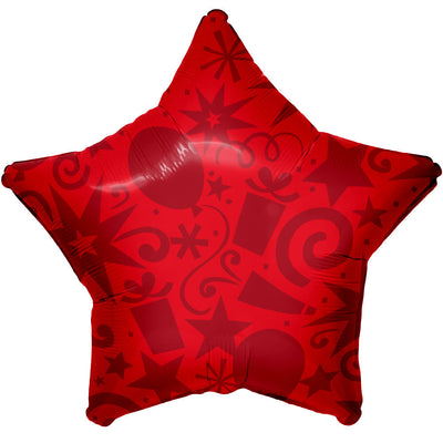 Anagram 22 inch STAR - FESTIVE RED Foil Balloon 29672-02-A-U