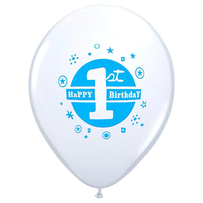 Qualatex 11 inch 1ST BIRTHDAY BOY Latex Balloons 32508-Q