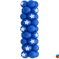 Qualatex 11 inch STAR TOPPRINT - DARK BLUE Latex Balloons