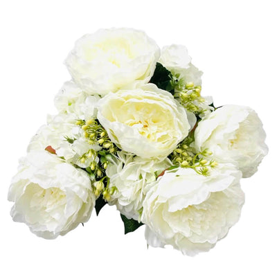 Party Brands 23 inch DELUXE PEONY HYDRANGEA BUSH - CREAM Party Decoration 400266-PB