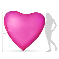 Party Brands 64 inch GIANT PERSON SIZE HEART - HOT PINK Foil Balloon 401068-PB-U