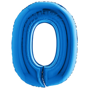 Party Brands 40 inch NUMBER 0 - BLUE Foil Balloon 401197-PB-U