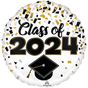 Anagram 18 inch CLASS OF 2024 CONFETTI Foil Balloon 46673-01-A-P