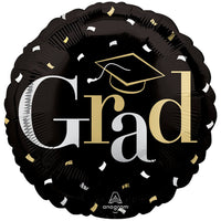 Anagram 18 inch GRAD CAPS SILVER & GOLD Foil Balloon 46677-01-A-P