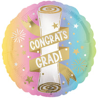 Anagram 18 inch SATIN PASTEL GRAD PARTY Foil Balloon 46679-01-A-P