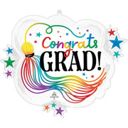 Anagram 28 inch CONGRATS GRAD RAINBOW TASSEL Foil Balloon 46687-01-A-P