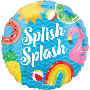 Anagram 18 inch POOL PARTY SPLISH SPLASH Foil Balloon 46776-01-A-P