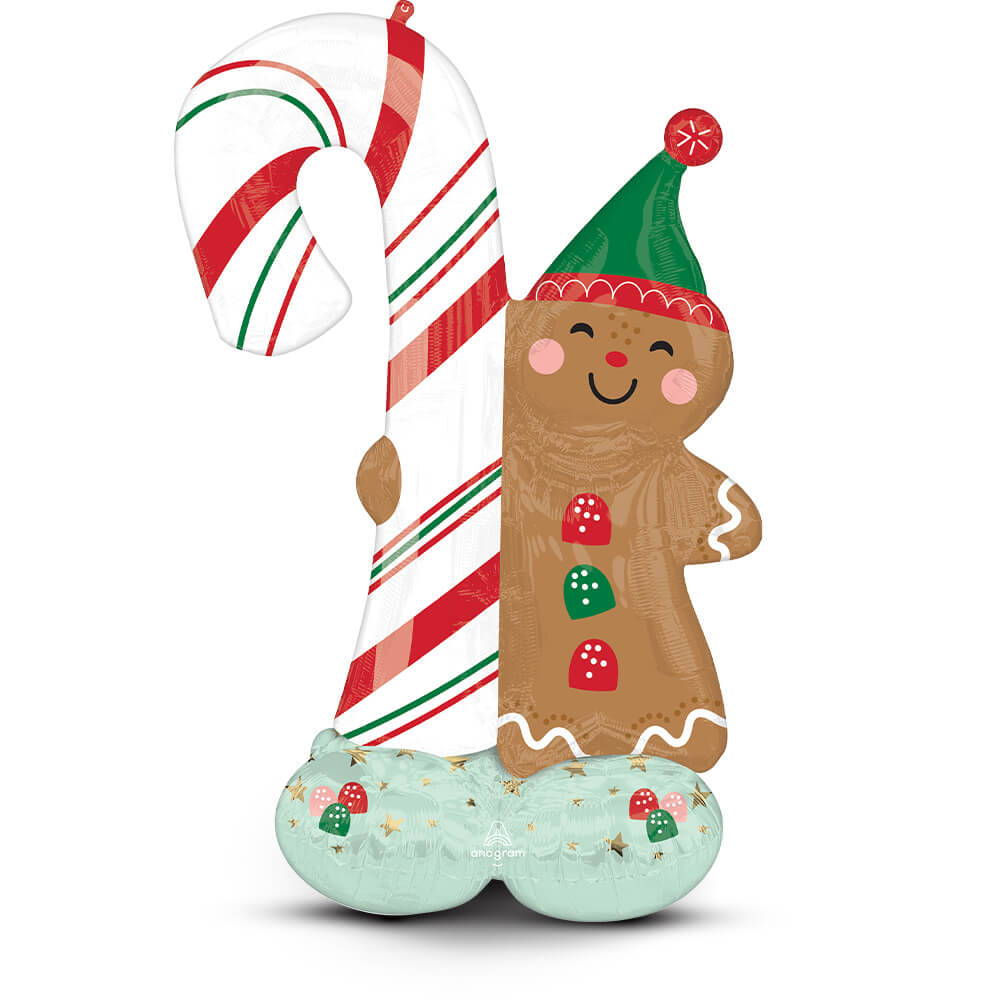 Anagram 51 inch MERRY CHRISTMINTS GINGERBREAD MAN AIRLOONZ Foil Balloon 47177-11-A-P