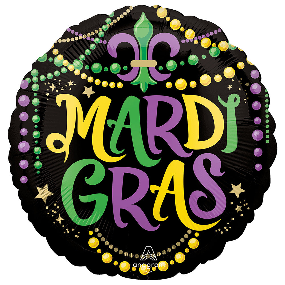 Anagram 18 inch MARDI GRAS GLITTERING BEADS Foil Balloon 47504-01-A-P