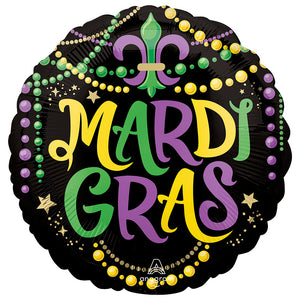 Anagram 18 inch MARDI GRAS GLITTERING BEADS Foil Balloon 47504-01-A-P