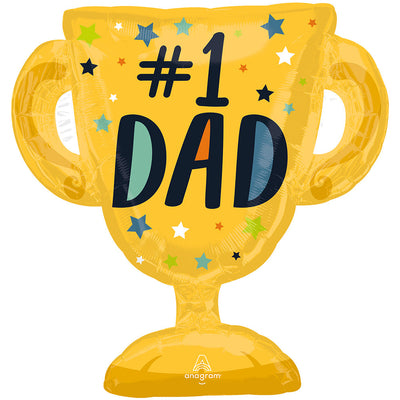 Anagram 27 inch #1 DAD TROPHY Foil Balloon 47578-01-A-P