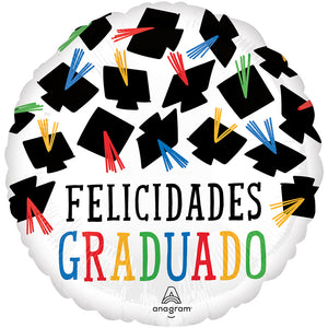 Anagram 18 inch HATS OFF FELICIDADES GRADUADO Foil Balloon 47602-01-A-P