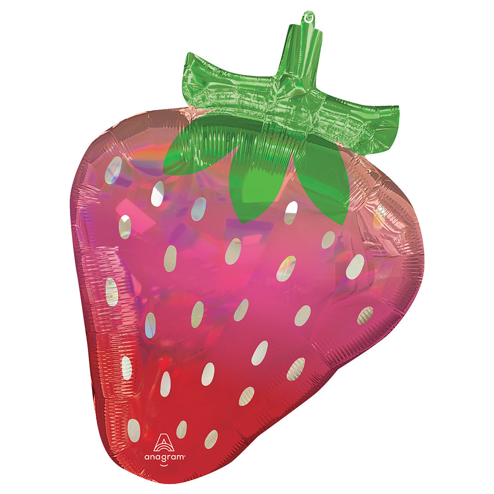 Anagram 27 inch FRUITY MIX IRIDESCENT STRAWBERRY Foil Balloon 47619-01-A-P