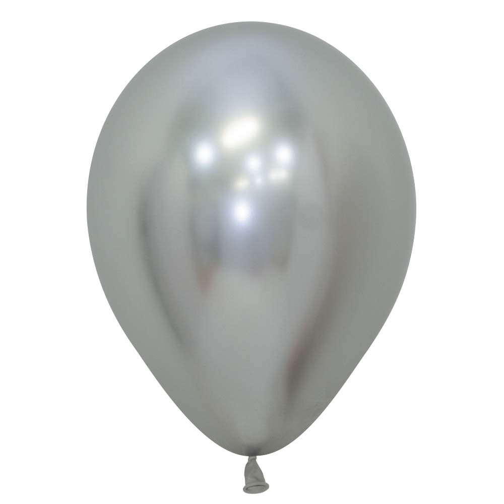 Sempertex 11 inch SEMPERTEX REFLEX SILVER Latex Balloons