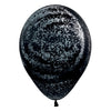 Sempertex 11 inch SILVER GRAFFITI - DELUXE BLACK Latex Balloons 53329-B