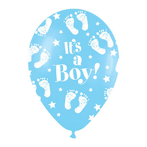 Sempertex 11 inch IT'S A BOY FOOTPRINT Latex Balloons 53383-B