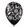 Sempertex 11 inch DAMASK - METALLIC BLACK Latex Balloons