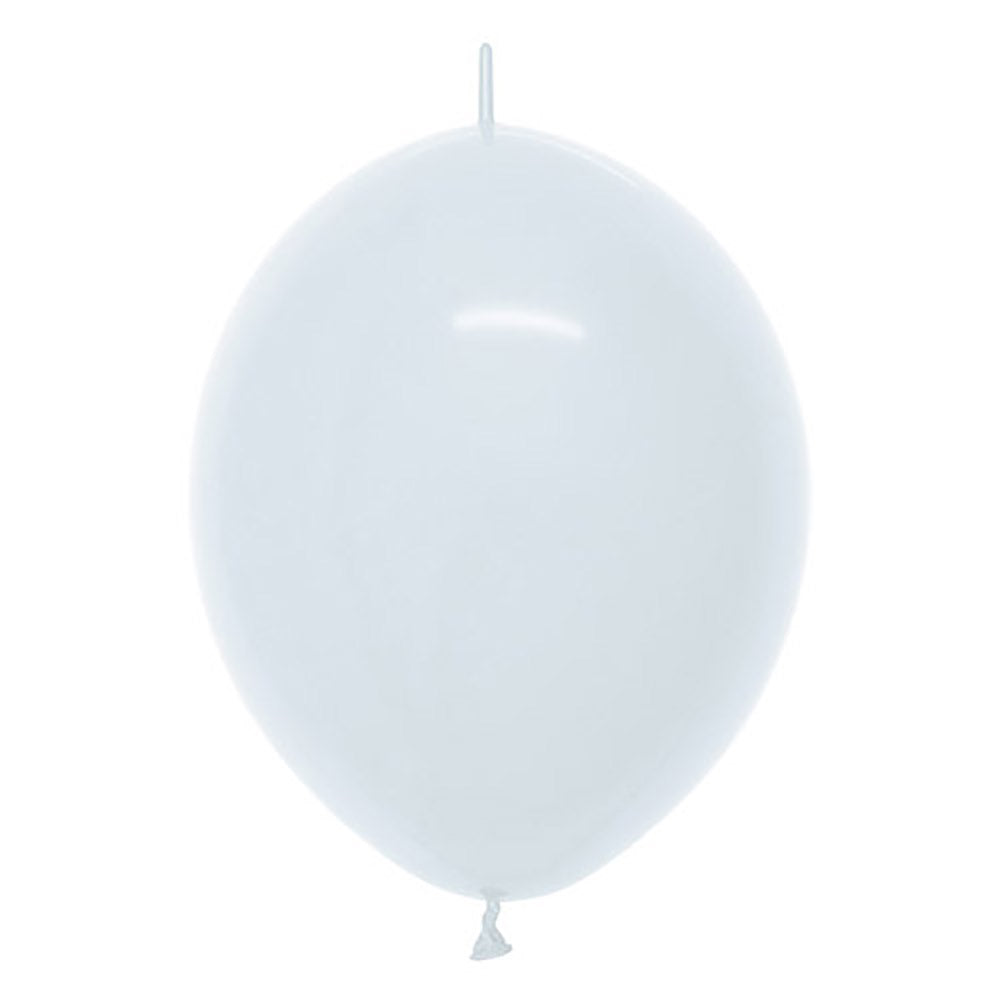 Sempertex 12 inch SEMPERTEX LINK-O-LOON - FASHION WHITE Latex Balloons 54002-B