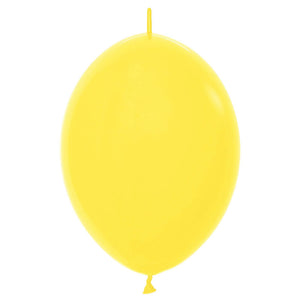 Sempertex 12 inch LINK-O-LOON FASHION YELLOW Latex Balloons 54005-B