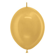 Sempertex 12 inch SEMPERTEX LINK-O-LOON - METALLIC GOLD Latex Balloons 54082-B