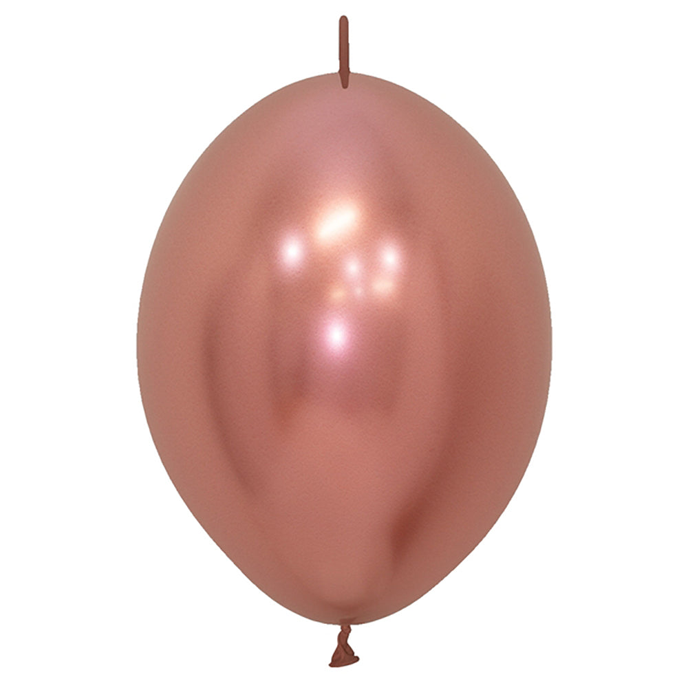 Sempertex 12 inch LINK-O-LOON REFLEX ROSE GOLD Latex Balloons 54147-B