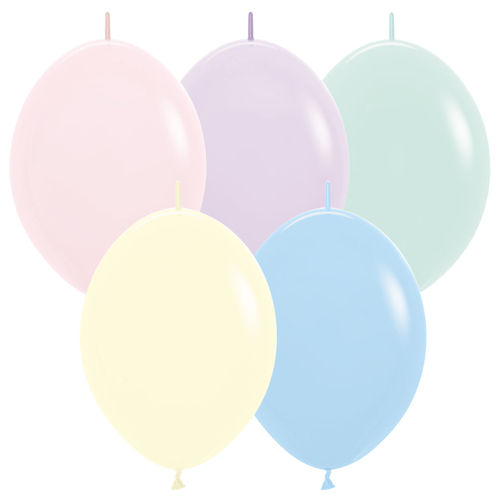 Sempertex 12 inch SEMPERTEX LINK-O-LOON PASTEL MATTE ASSORTED Latex Balloons 54179-B