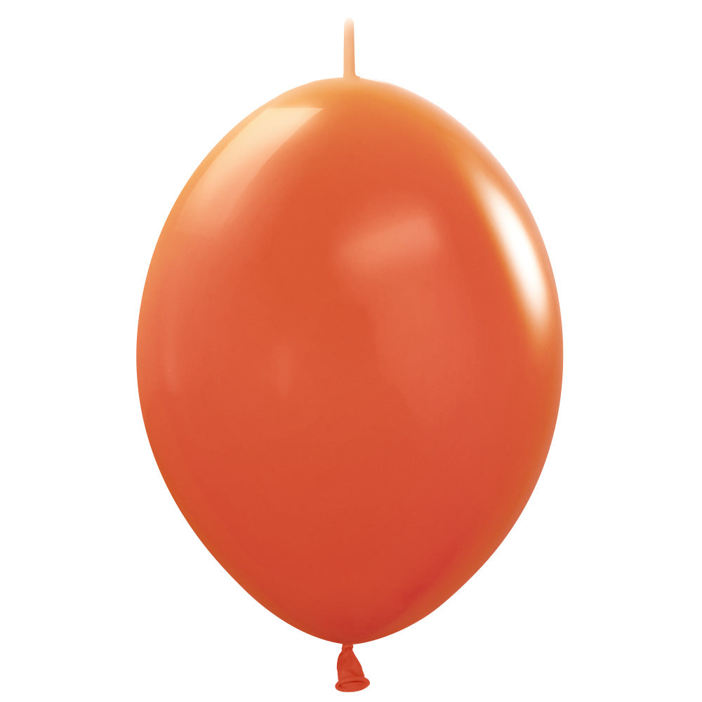 Sempertex 6 inch SEMPERTEX LINK-O-LOON DELUXE SUNSET ORANGE Latex Balloons 54728-B