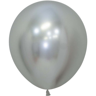 Sempertex 18 inch SEMPERTEX REFLEX SILVER Latex Balloons 55845-B