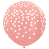 Sempertex 36 inch WHITE CONFETTI - ROSE GOLD Latex Balloons 56272P2-B