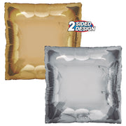 TUFTEX 24 inch SQUARED - GOLD & SILVER Foil Balloon 78313-M-P