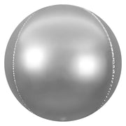 Party Brands 3D SPHERE - SATIN SILVER Foil Balloon