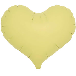 Ibrex 14 inch JELLY HEART - PASTEL YELLOW Foil Balloon 803820-PB-U