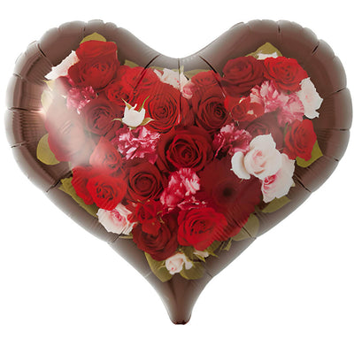 Ibrex 14 inch JELLY HEART - PRINCESS BOUQUET BROWN Foil Balloon 803878-PB-P