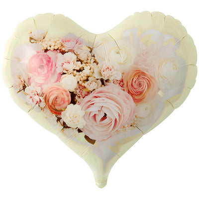 Ibrex 14 inch JELLY HEART - PRINCESS BOUQUET IVORY Foil Balloon 803880-PB-P