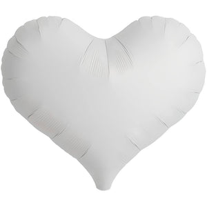 Ibrex 14 inch JELLY HEART - WHITE Foil Balloon 805206-PB-U