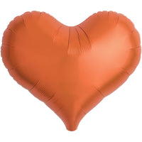 Ibrex 14 inch JELLY HEART - METALLIC ORANGE Foil Balloon 805213-PB-U