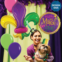 Betallic 36 inch COLORFUL FLEUR DE LIS Foil Balloon 25336P-B-P