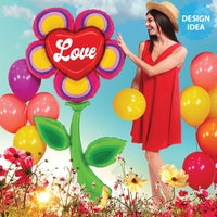 Betallic 63 inch FRESH PICK RETRO LOVE FLOWER Foil Balloon 25322P-B-P