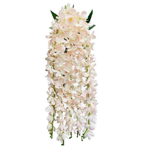 Party Brands 32 inch HANGING ORCHID BUSH - CREAM & PINK Silk Flowers 400220-PB