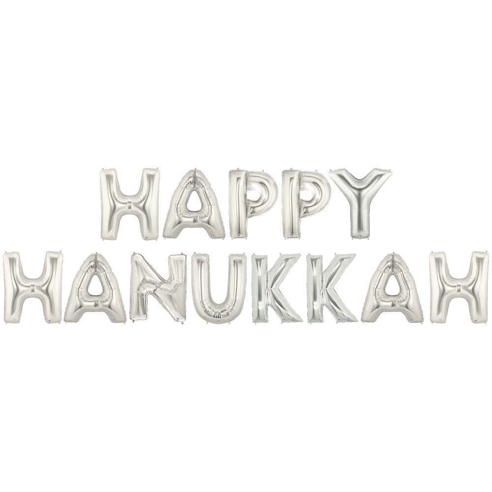 Betallic 40 inch HAPPY HANUKKAH - MEGALOON LETTERS KIT Foil Balloon KT-400553-B-P