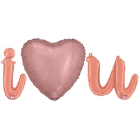 Betallic I (HEART) U - BETALLIC SCRIPT LETTERS KIT (AIR-FILL ONLY) Foil Balloon KT-400674-B-P