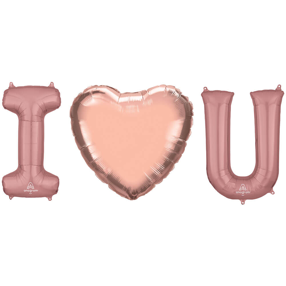 Anagram 34 inch I (HEART) U - ANAGRAM LETTERS KIT Foil Balloon KT-400677-A-P