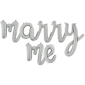 Betallic MARRY ME - BETALLIC SCRIPT LETTERS KIT (AIR-FILL ONLY) Foil Balloon KT-400702-B-P