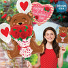 Betallic 25 inch ROSE BOUQUET BEAR Foil Balloon 25331P-B-P