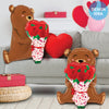 Betallic 25 inch ROSE BOUQUET BEAR Foil Balloon 25331P-B-P