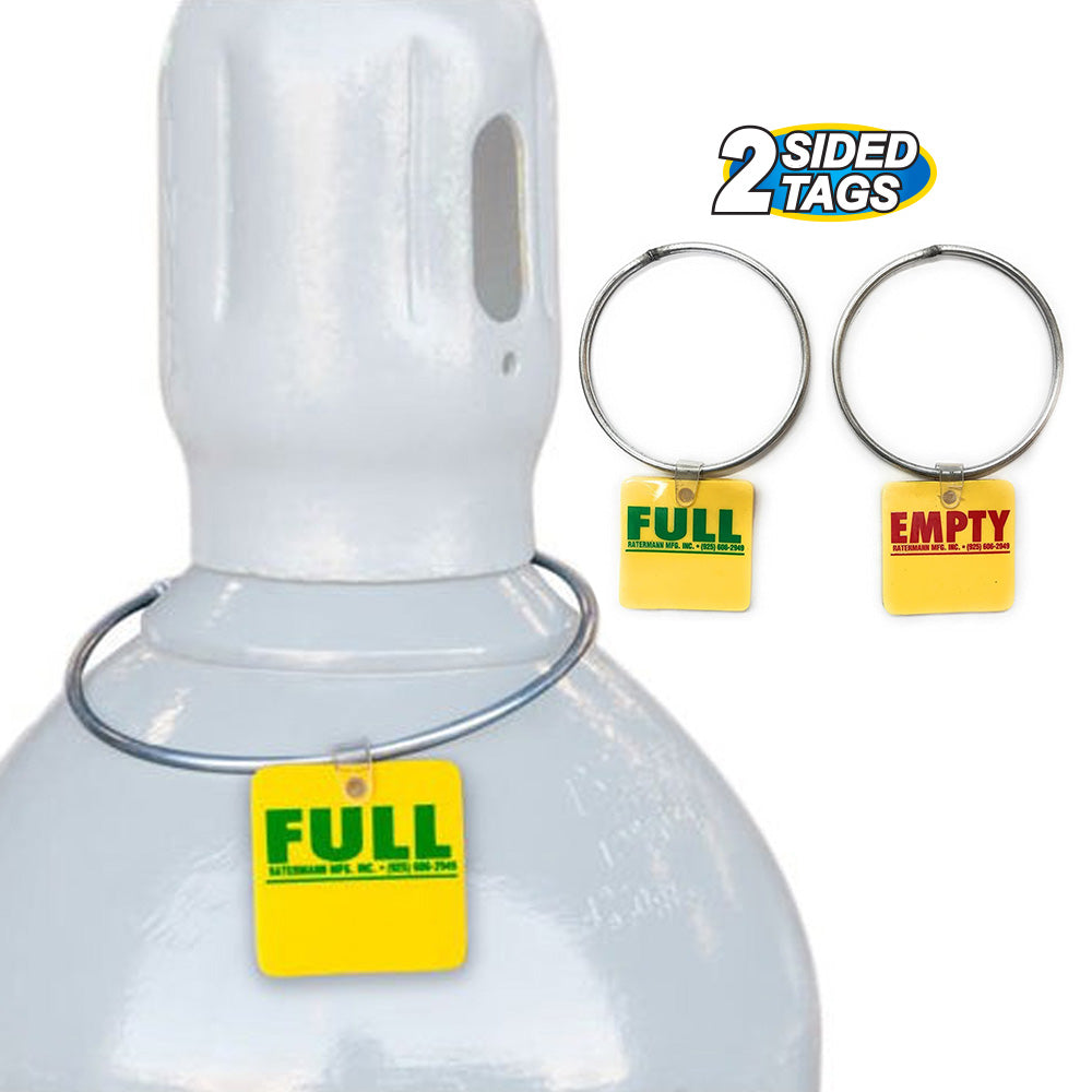 Silver Rainbow CYLINDER TANK STATUS TAGS - EMPTY / FULL WITH STEEL RING Cylinder Accessories TANKTAG-SR