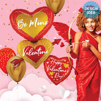 Betallic 33 inch BE MINE VALENTINE HEART ARROW Foil Balloon 25333P-B-P