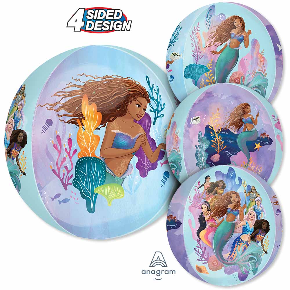 Anagram 16 inch LITTLE MERMAID LIVE ACTIVE ORBZ Foil Balloon 45527-01-A-P